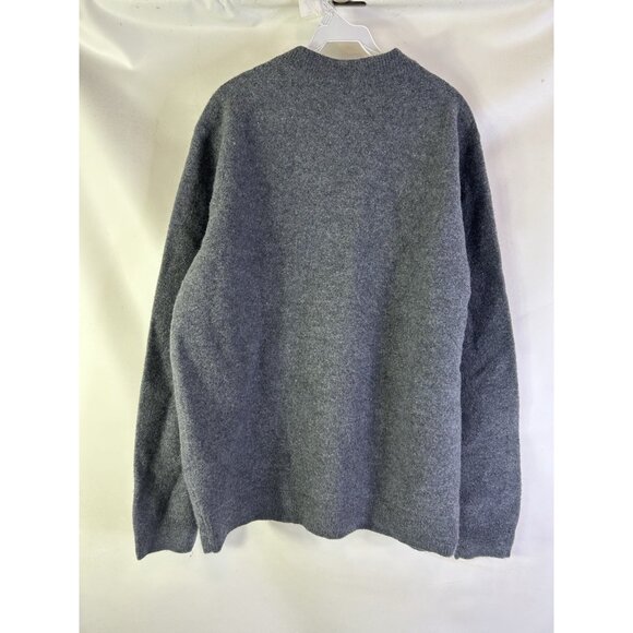 New Artefact Thatcher Boiled Wool Bomber Cardigan Sweater Coat Gray - Picture 6 of 8